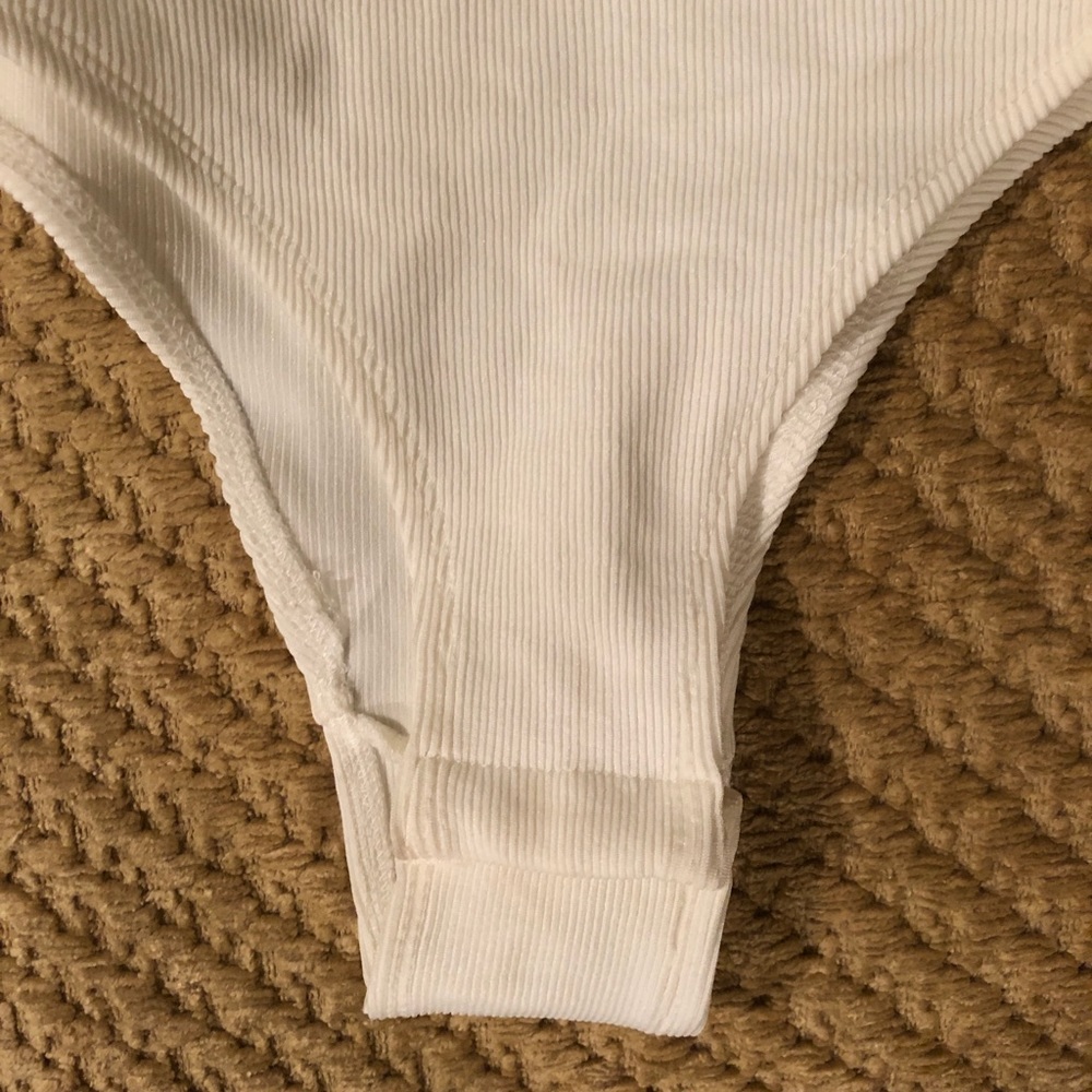 White Ribbed Bodysuit - Picture 2 of 6
